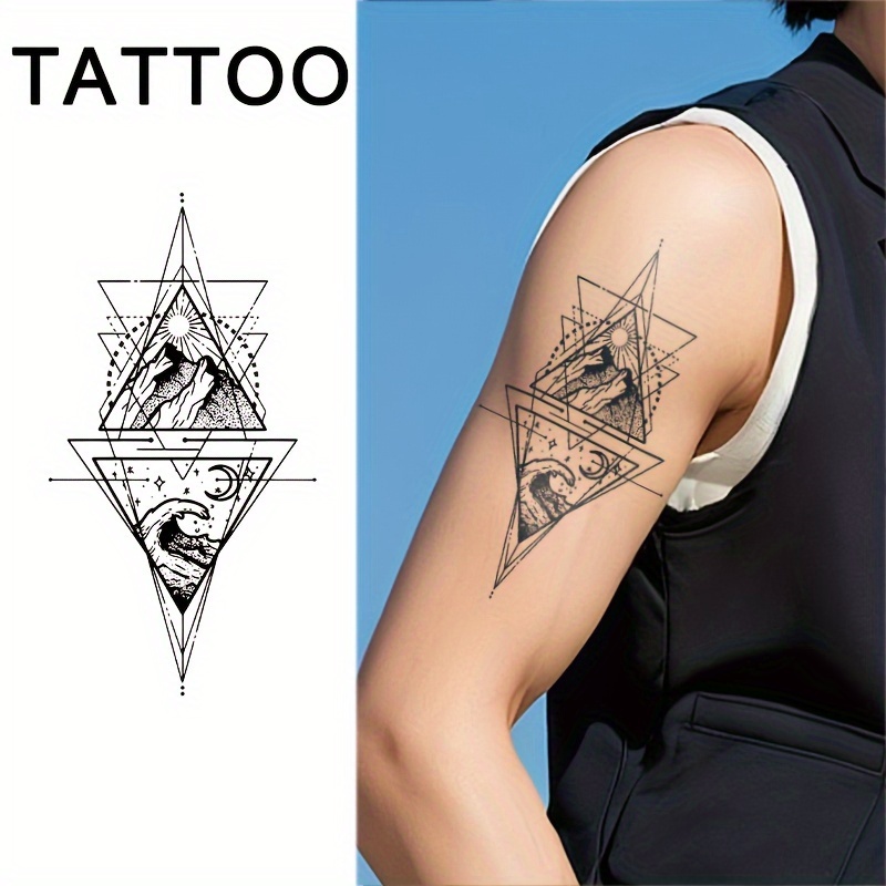 River, Temporary Tattoo Sticker, Herbal Semi-permanent Waterproof Long-lasting Non-reflective Men And Women Arm Leg Fake Tattoo