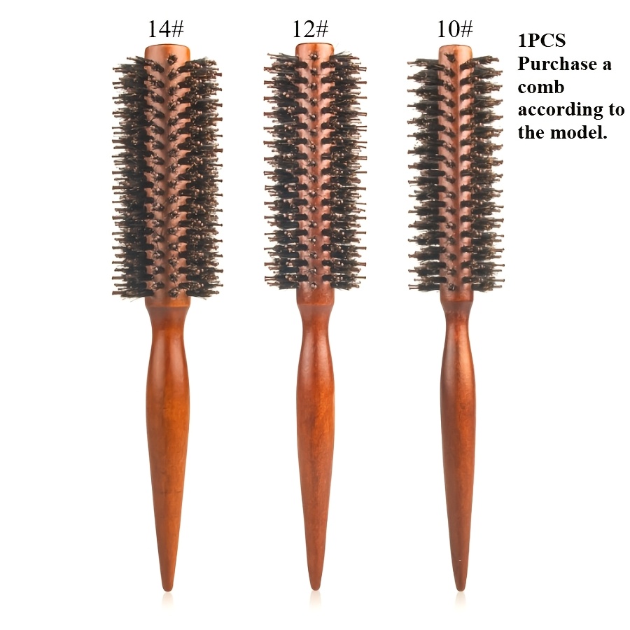 E-shop Runde Lockenbürste mit Holzgriff im Köper-Stil, Haarkamm mit Fass, Lockenbürste, Friseurwerkzeug, Styling-Kamm mit Holzgriff – verjüngt für