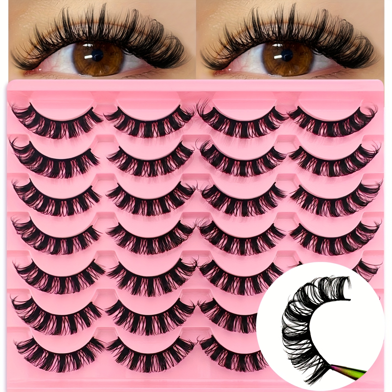 14 Pairs D False Eyelashes, Cat , Dd , Russian Volume, Fluffy, Lifted, Natural, Comfortable, Versatile, Mink Eyelashes