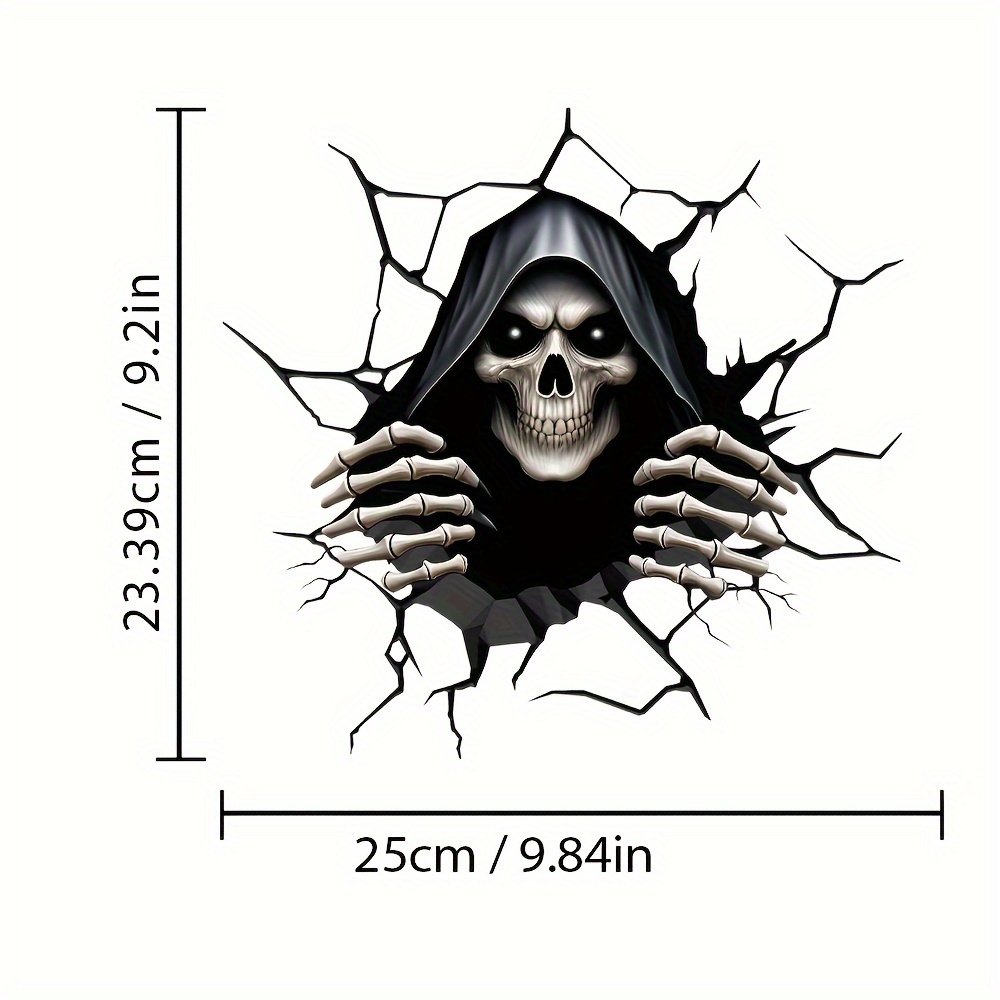 flat sticke2D Horror Skull Car Sticker