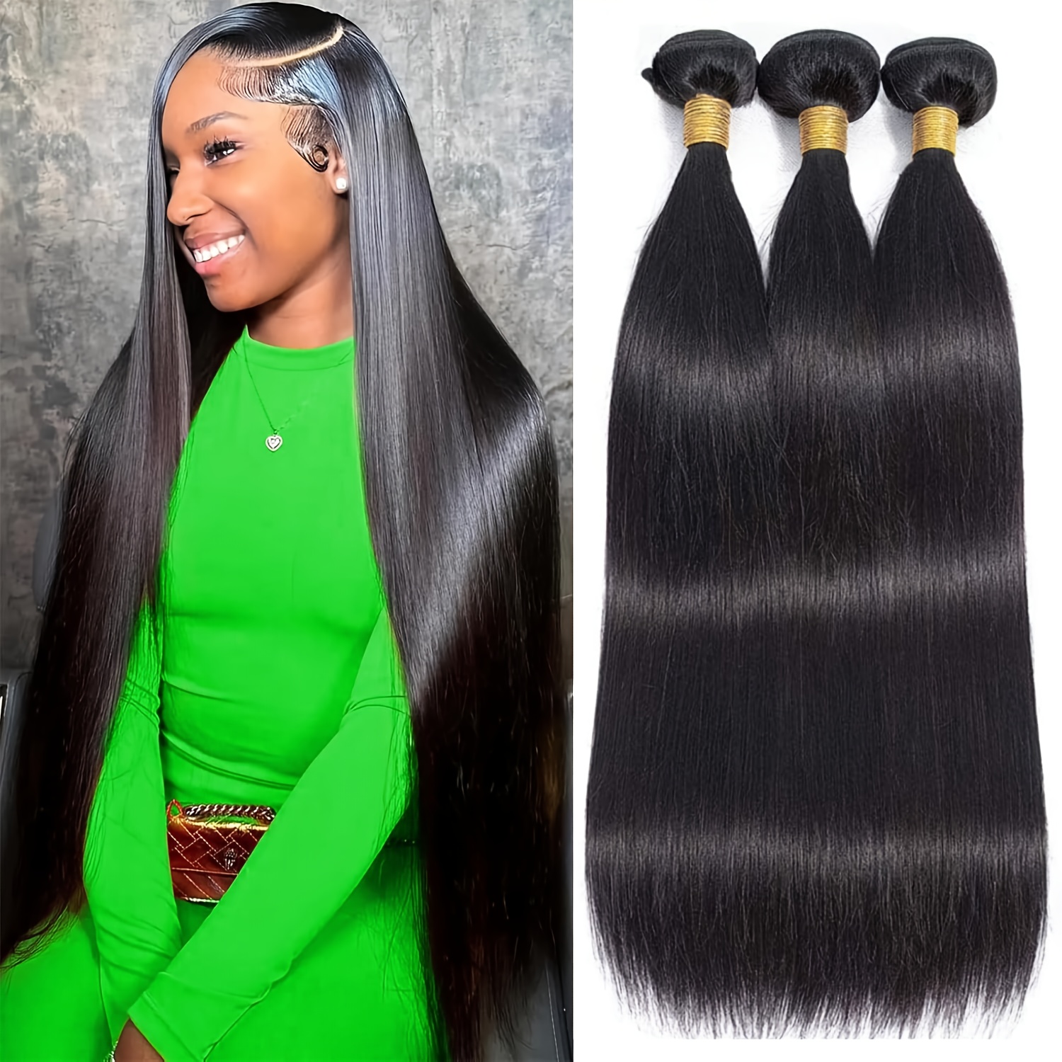Three 30inch Bundles Brazilian Straight Hair 3 Bundles Deals Hermosa Hair 10A 100  main image 3