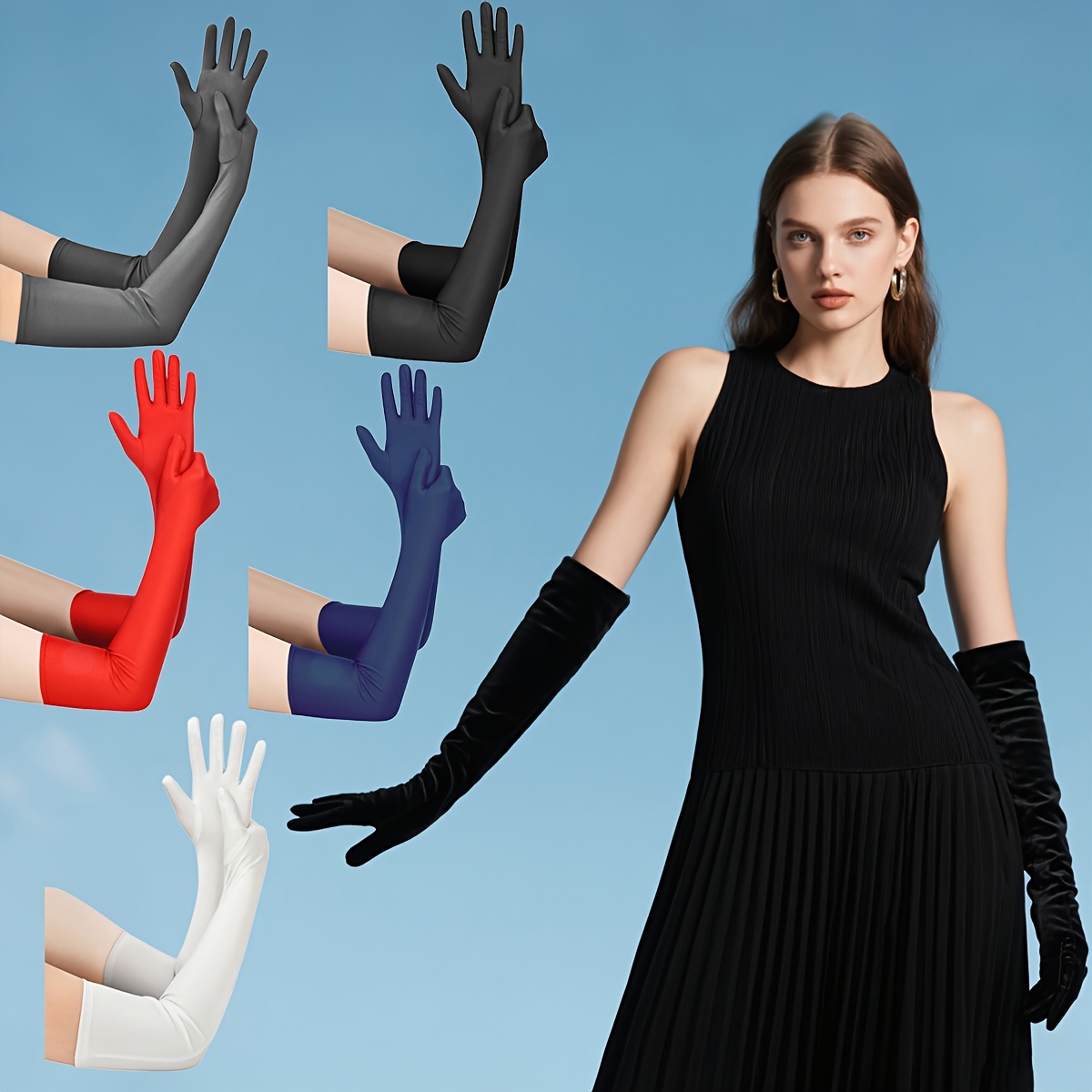Skeleteen Ellenbogenhandschuhe Aus Spitze – 1920er Jahre Flapper Style | 43 Cm Lang, Elastisch, Für Hochzeit & Kostüm