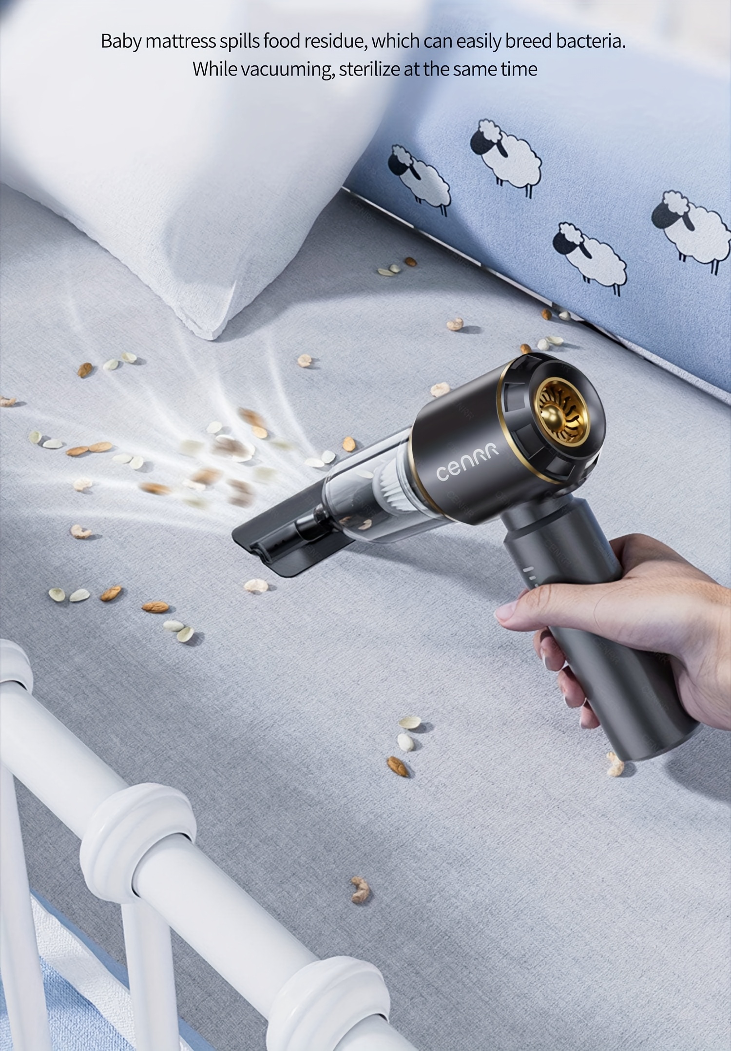 2026 NEW CENRR 16000PA Car Vacuum Cleaner | Portable Handheld Wireless Strong Suction Car Cleaner Cleaning Machine Mini Vacuum Cleaner with USB Charging, ABS Resin Body, Blow and Suction Integrated, 3.38-6.76oz Dust Cup Volume