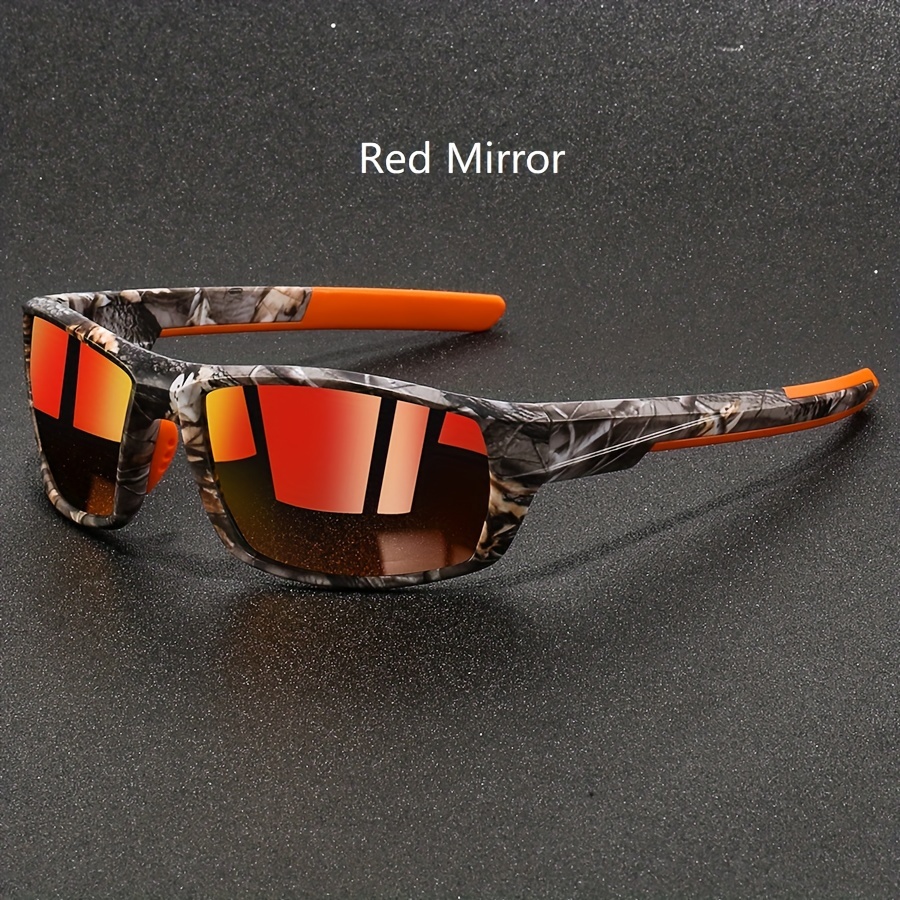 TEMU Aooyoweily Sports Polarized For Men And Women - Full Rim , Wide Fit, Vintage Check Pattern, Outdoor For Climbing, Fishing, Hiking, Cycling, Driving - Unisex Designer