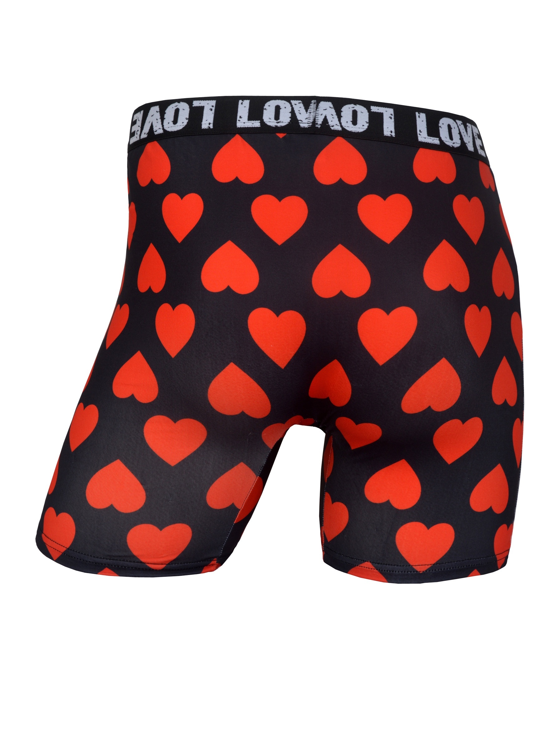 Men's Underwear, Heart Print Fashion Breathable Comfy High Stretch Boxer  Briefs Shorts, Valentine's Day Gifts
