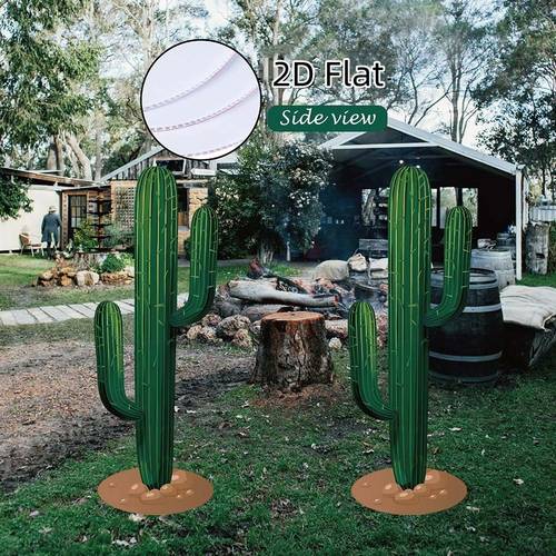 2 western-themen-party-kaktus-dekorationen, outdoor-hofdekorationsschilder, gemeinsame kaktus-logo-dekorationen 2d flach, 2d flach