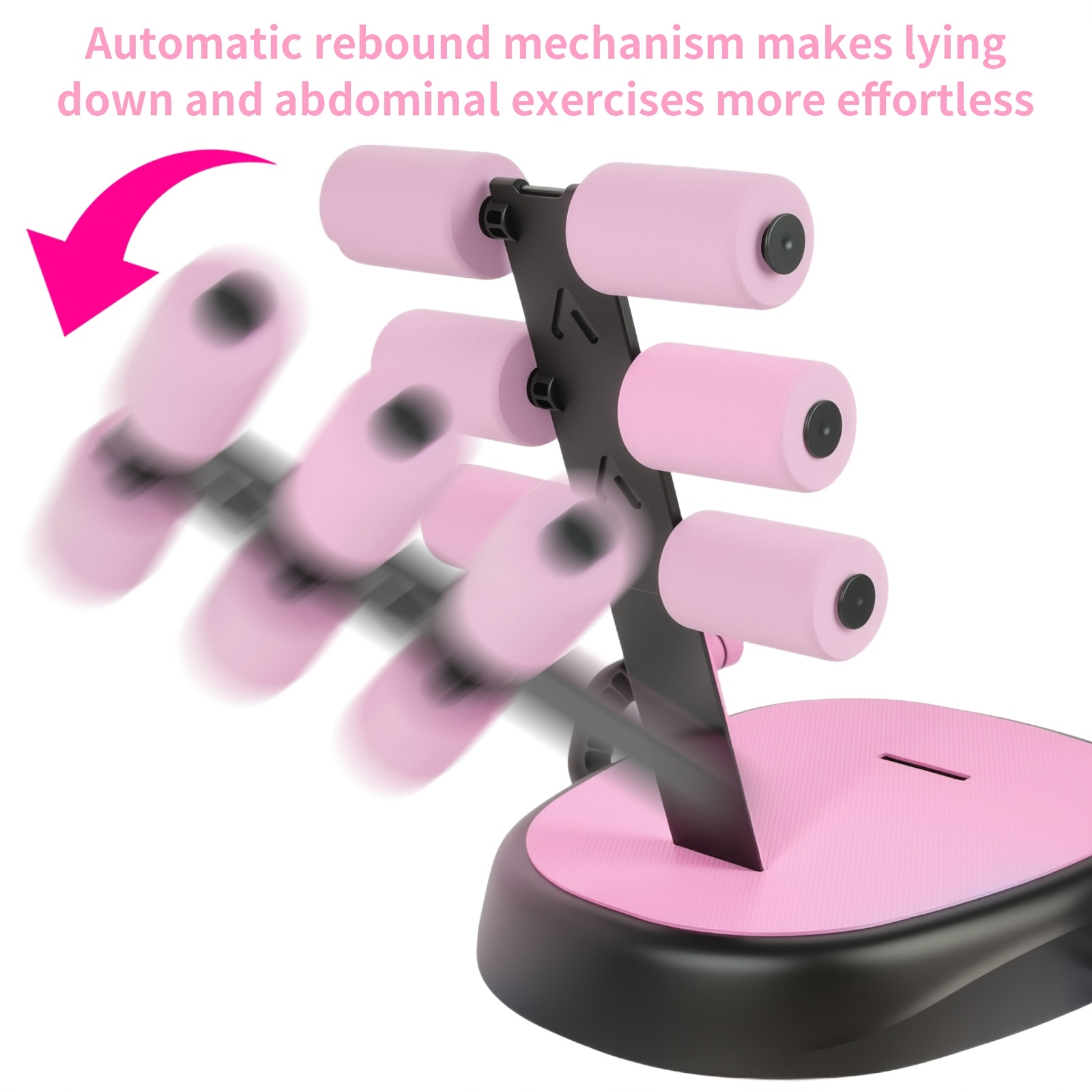 Multi-functional Ab Trainer With Resistance Bands. Pull Rope, Functions As Ab And Assistant To Abs & Waist, Tone Legs, Assist Push-ups, And Strengthen . Ideal Equipment For Home Indoor Workouts. Pink
