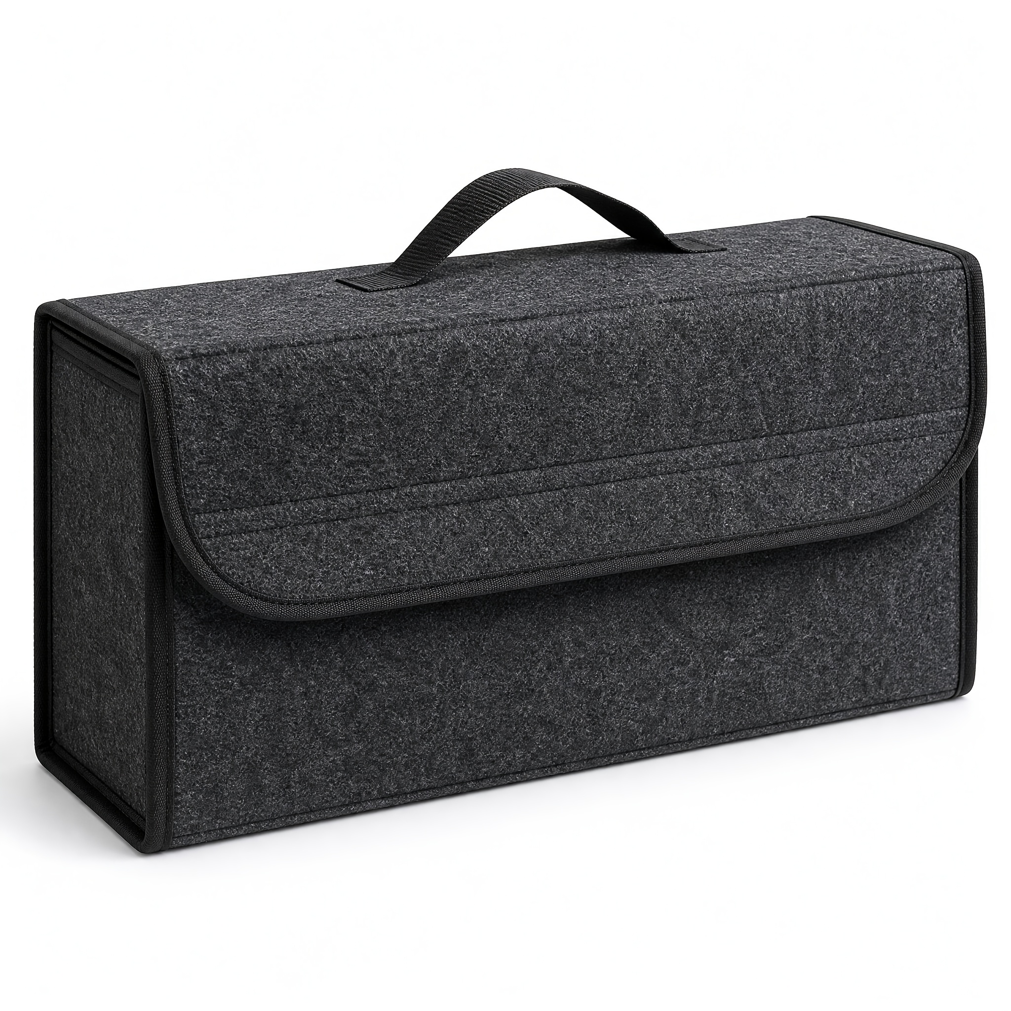 TEMU Felt Car Trunk Storage Bag With Handle, Anti Slip Car Storage Box, Foldable Suv Cargo Storage Bag Suitable For Car Travel, Camping, And