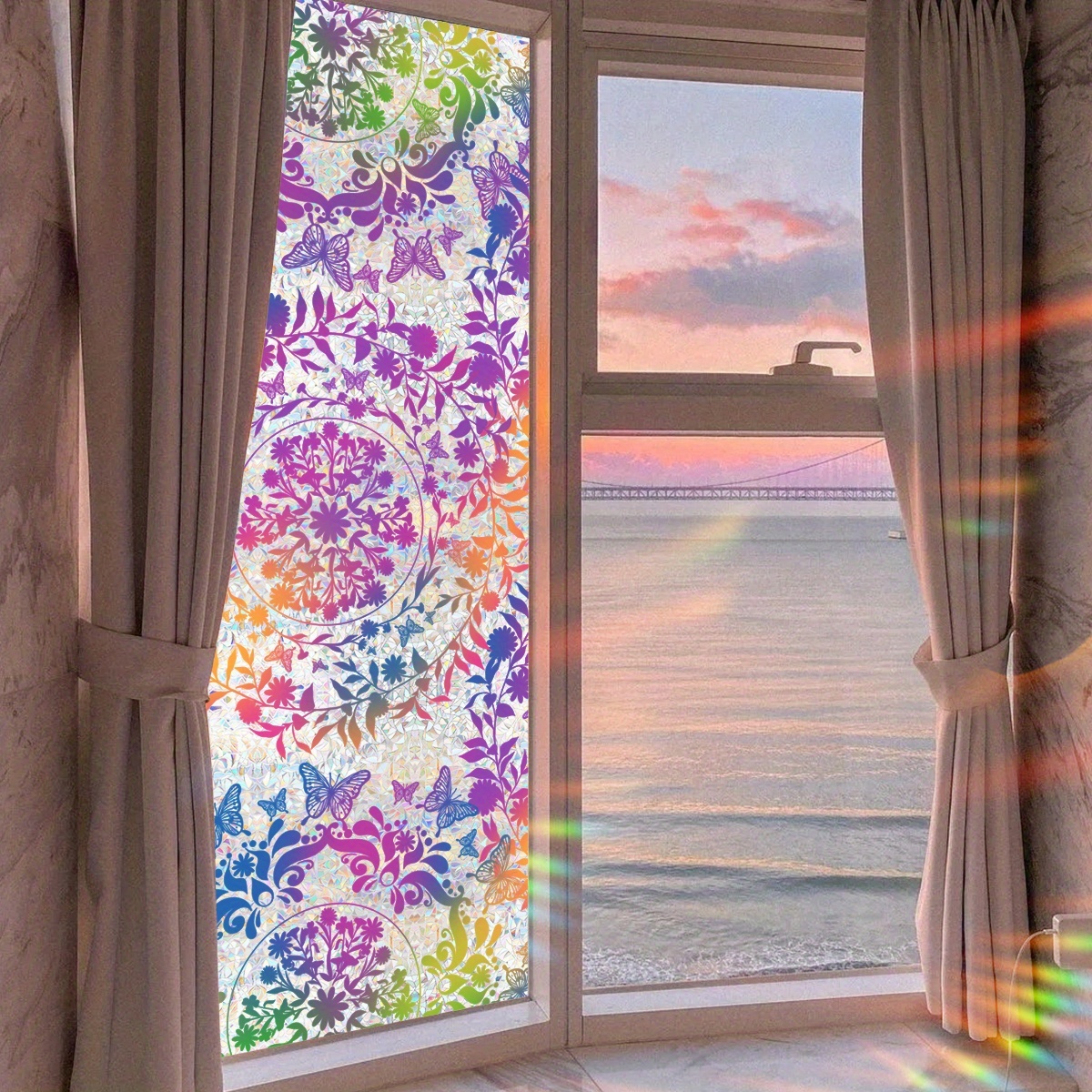 32 Stück Fensteraufkleber Vogelschutz Mit Prisma-Effekt – Bunte Regenbogen-Aufkleber Gegen Vogel-Kollisionen