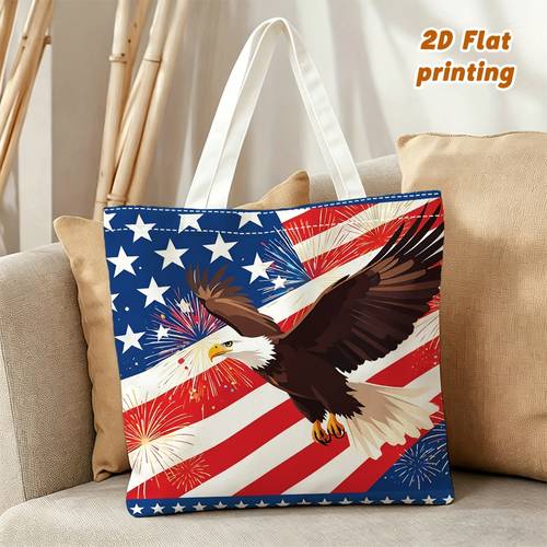1 pz a tracolla da donna con stampa motivo bandiera americana dartificio , clutch a / a uso riutilizzabile, casual , capacità atta per , regalo di laurea, feste, regalo