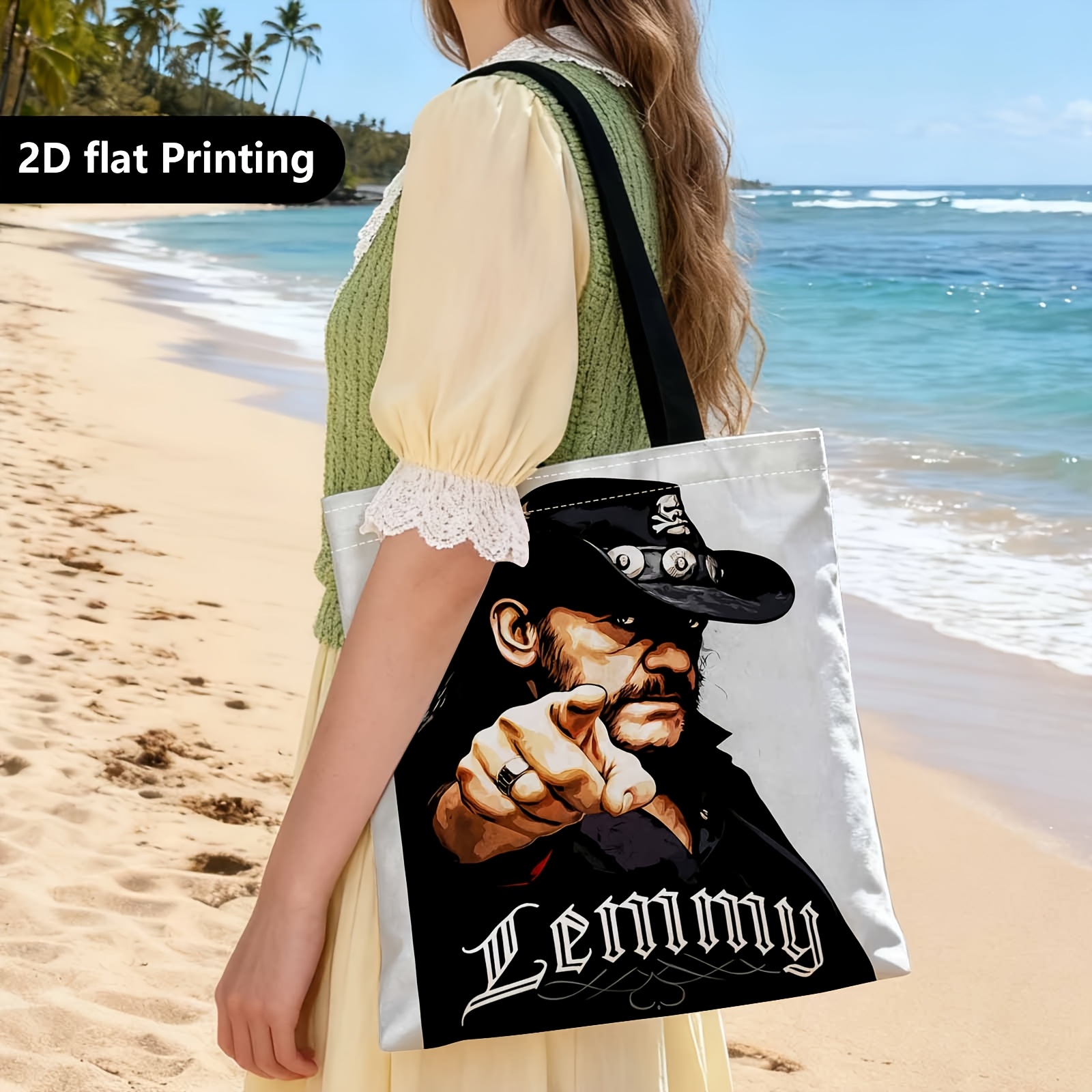E-shop Eine shopper-Tasche, diese tragbare Tasche kann auf der Schulter oder in der Hand getragen werden. Sie verfügt über ein Rock-Icon und eine