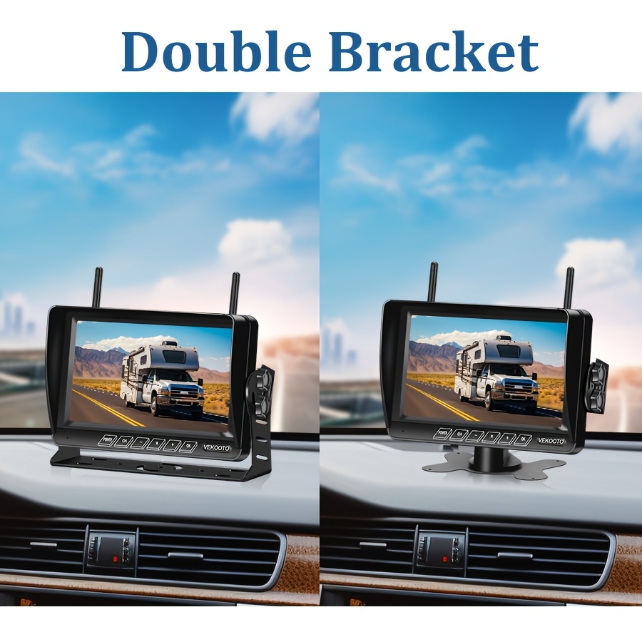   wf8 7 monitor with 1 2cam 1080p 7   monitor and rv backup camera wireless bsd system pre wired for   system recording   rear view camera clear night vision for trailer   truck Product details 3