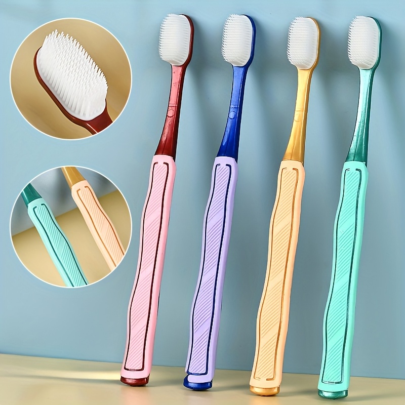 4 Soft-bristled Nano-manual Toothbrushes For Tooth Gums For Deep Cleaning Oral , Suitable For Daily Life
