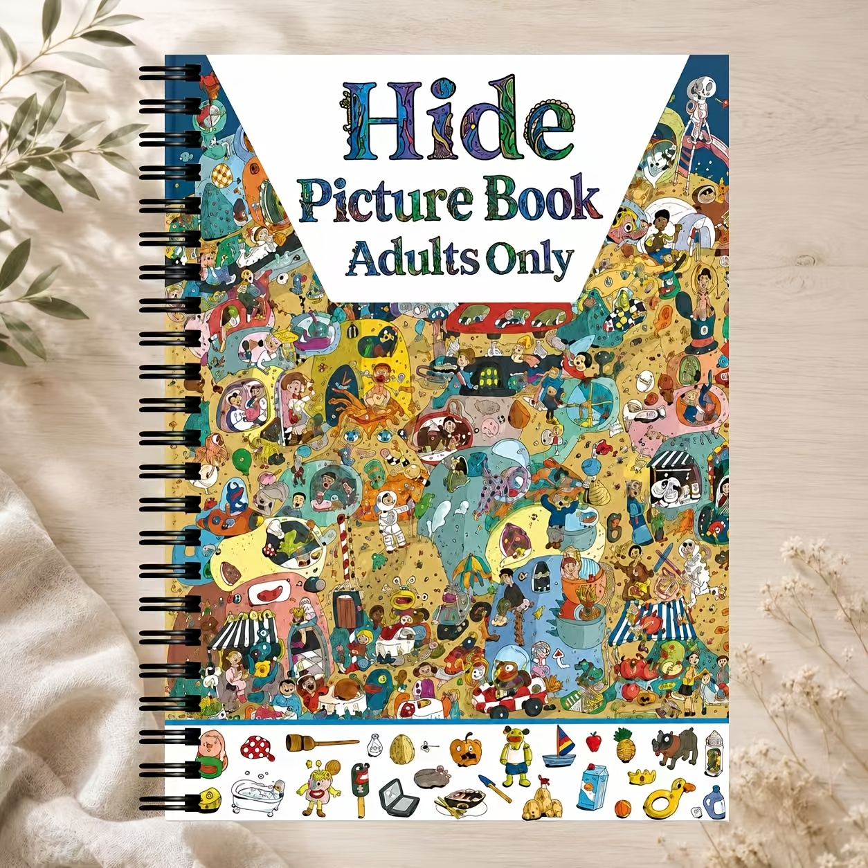 TEMU Adult Coloring Puzzle Book Suitable For Anxiety & Brain Training - A5 Spiral Bound Thick Pages Picture Search Activity Book With Single-sided