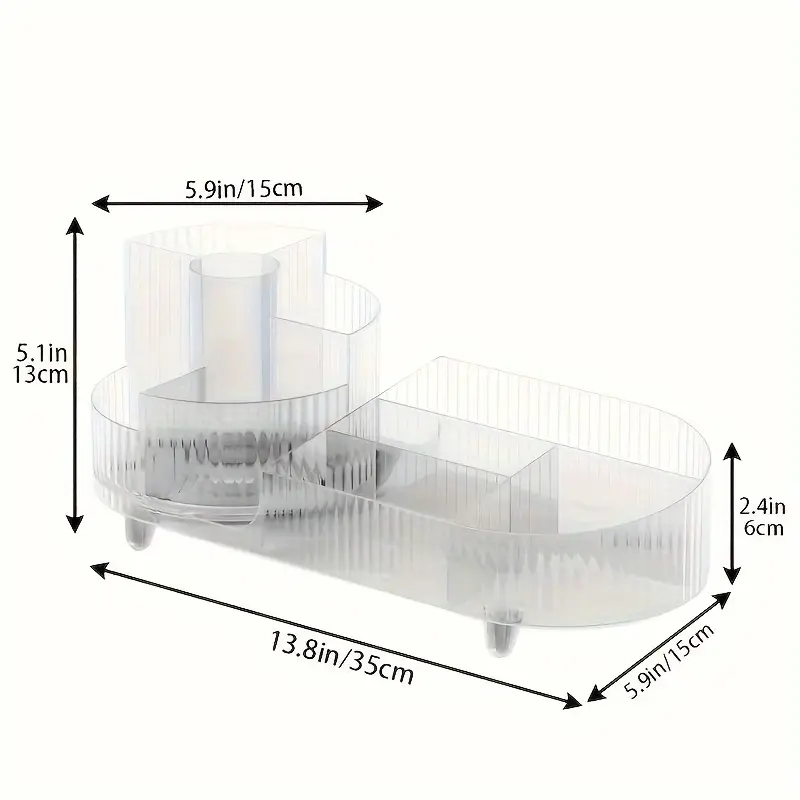 1pc 360 rotating large capacity acrylic cosmetics storage box transparent makeup brush and pen holder for dresser and desktop organization Product details 2