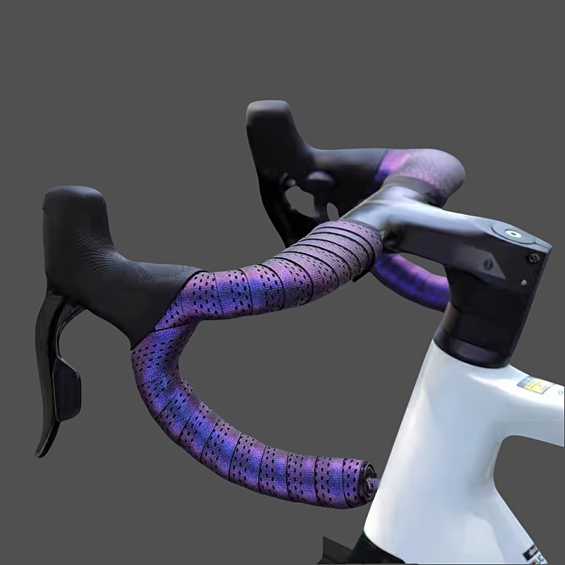 2pcs Handlebar Tape, Shock Absorption Anti-Slip Fixed Gear Bicycle  Silicone Fabric Material, Non-Waterproof, Plastic Surface Recommendation, 