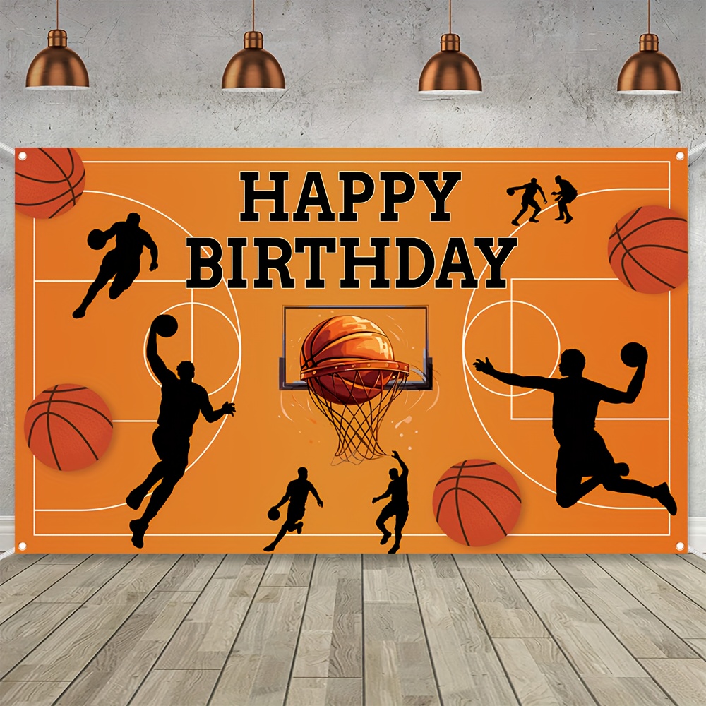 

Basketball-themed Banner - " .3" Polyester Party Decoration, Indoor/outdoor Wall Hanging