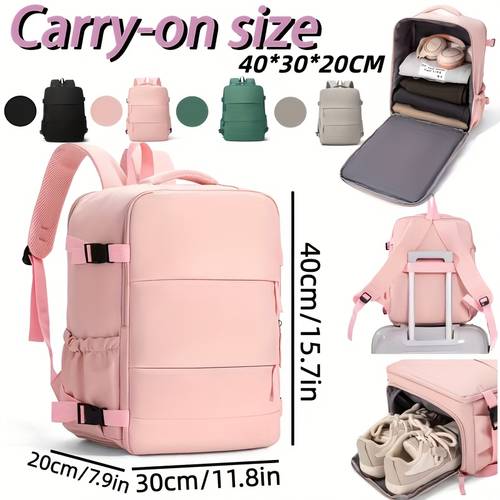 womens backpacks women s unisex airline approved carry on travel backpack with 180 opening shoe compartment oxford luggage 40x30x20cm airplane cabin bag for business flights