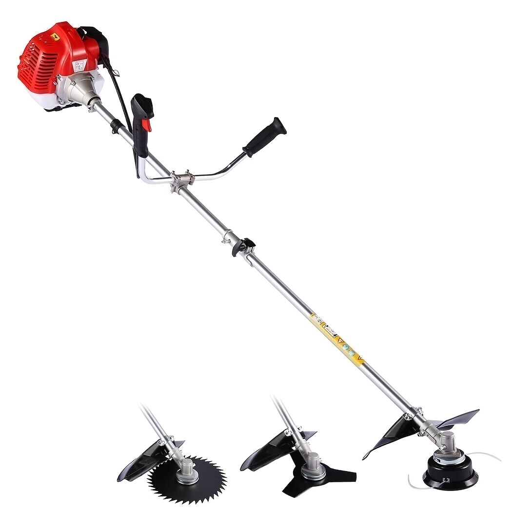 58cc Gas Powered String Trimmer Weed , Straight Shaft String Trimmer Brush Cutter With Trimming Heads For Grass/heavy Bush/upgrade