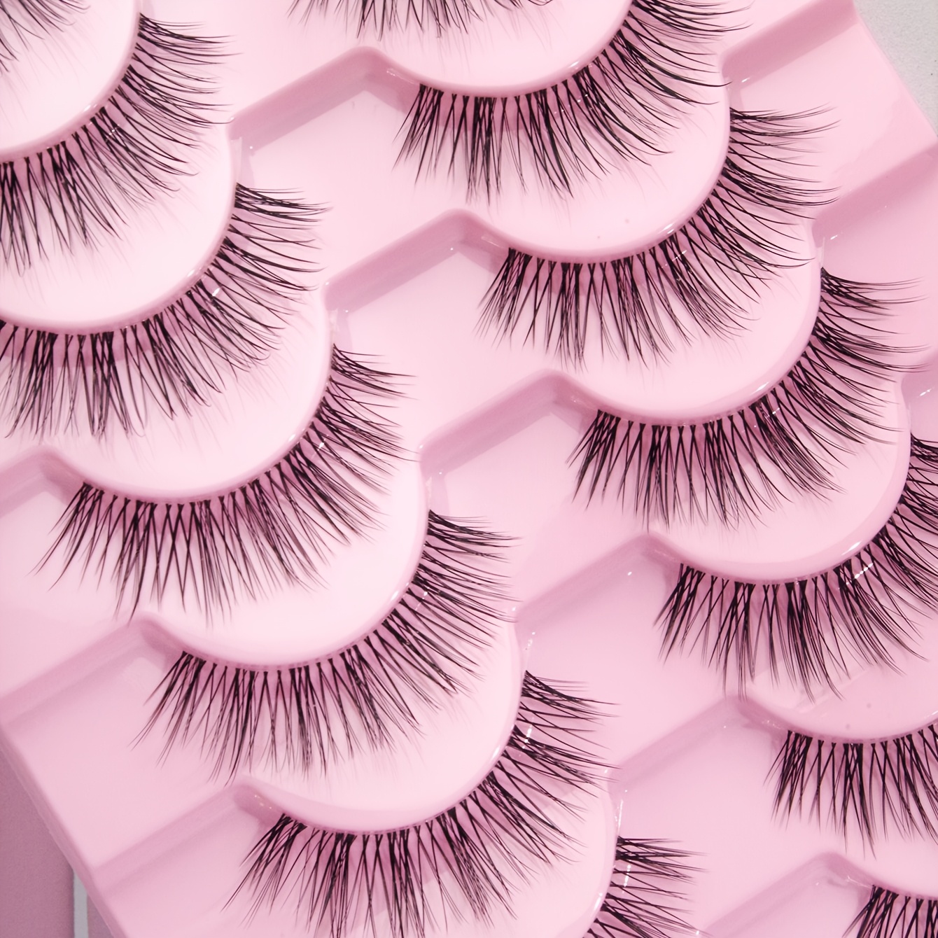 TEMU 10 Pairs Natural & Soft Mascara Lashes - 7mm-15mm, Reusable, Beginner-friendly, Dramatic Eye Makeup For Parties & Events, Party Makeup Lashes | Lashes | Curling Lashes, Eyelash Extensions