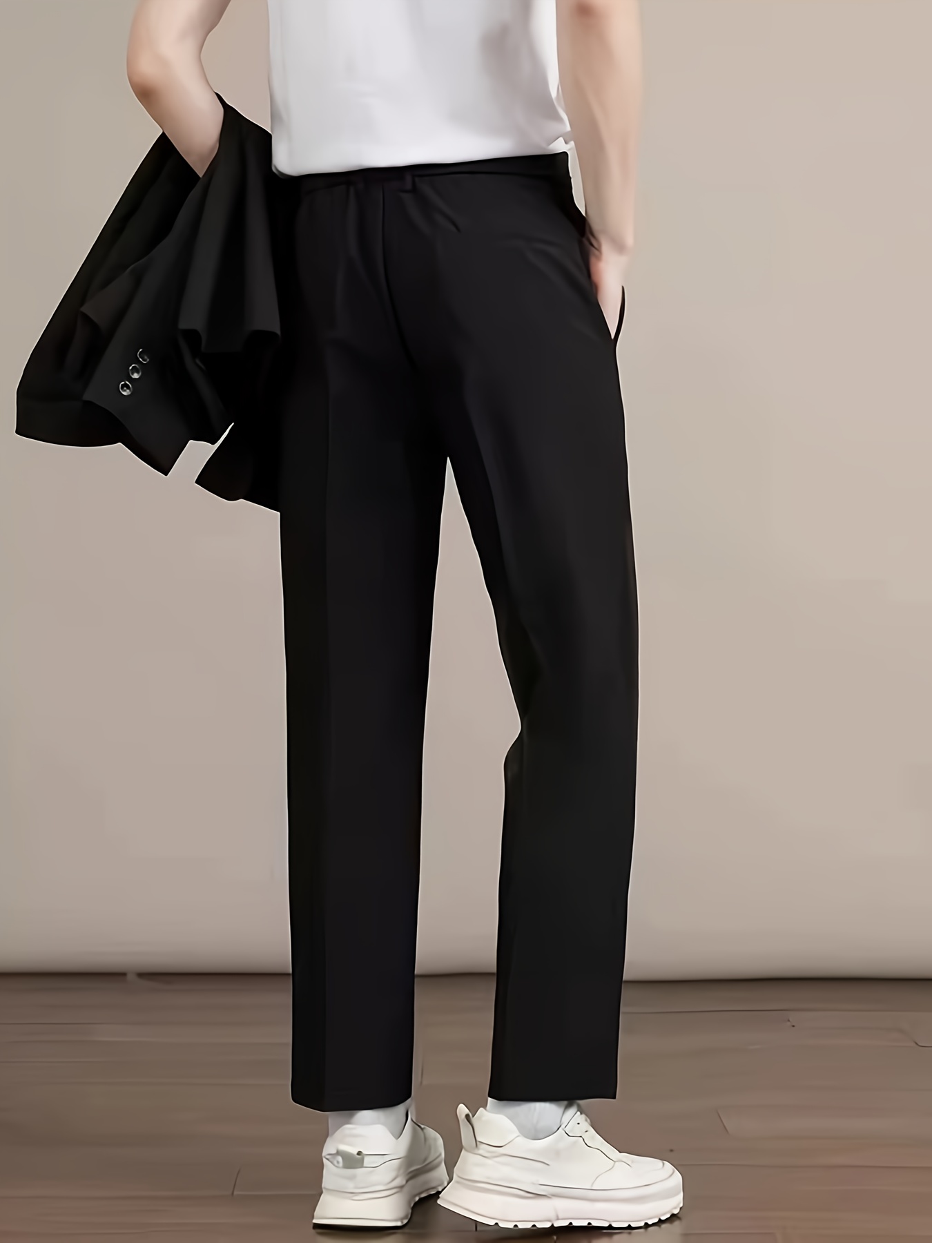heren slim-fit casual broeken -    , polyester, machinewasbaar met ritsdetail - perfect voor alle seizoenen & buitengeschenken, vier seizoenen, geschenken 1