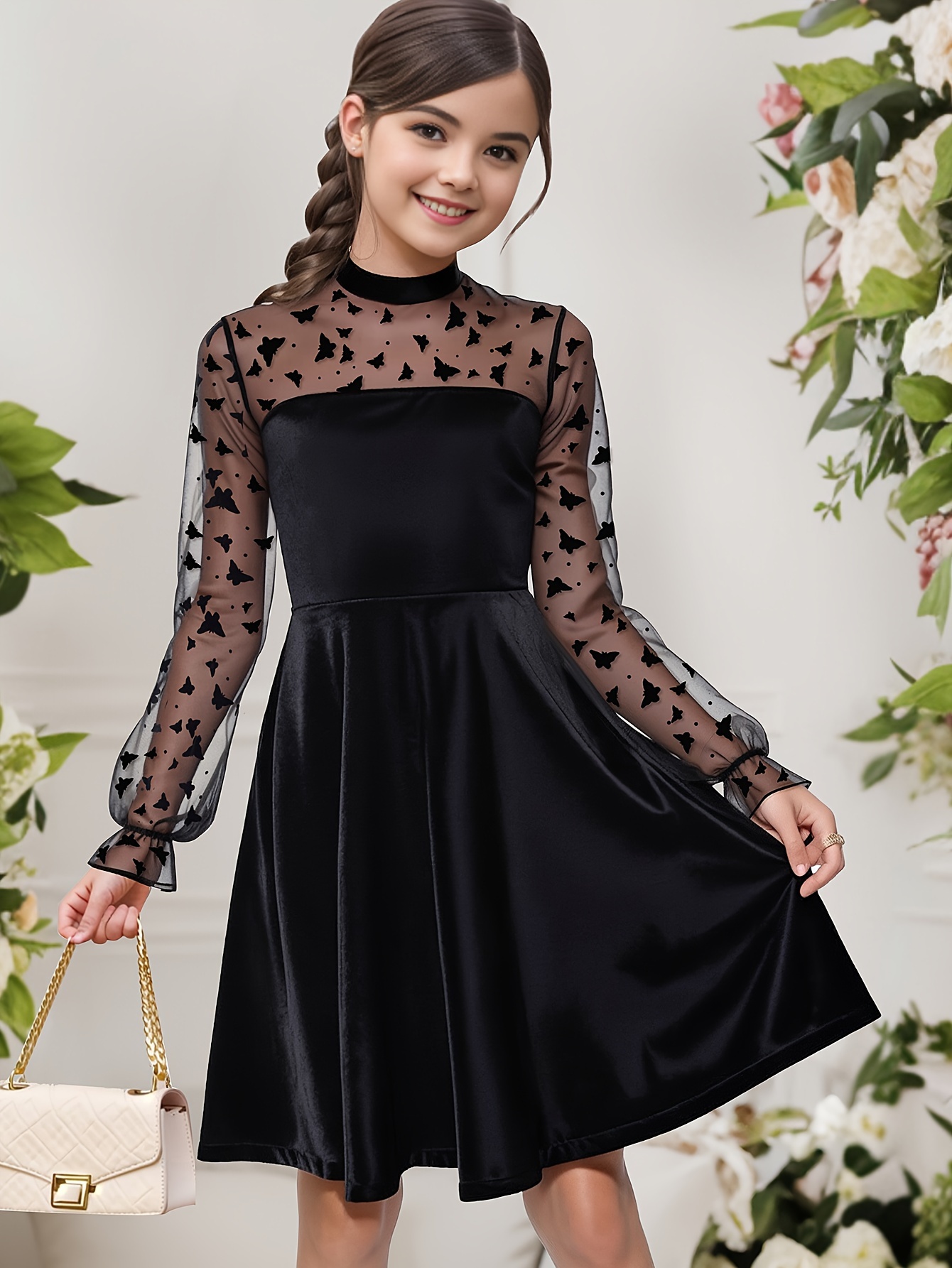 black dress size 16 dresses Elegant 3/4 Sleeve Sequin A-Line Floor Length Evening Dress for Special  Occasions main image 1