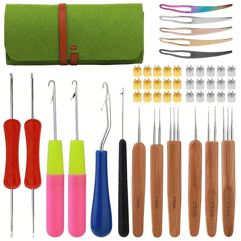 

Crochet Hook, 48pcs Dreadlock Crochet Hook Tool, 6 Dreadlock Crochet Needle, Different Size Bent Latch Hook, Crochet Needle For Hair Braiding With Case And Dreadlocks Tool ()