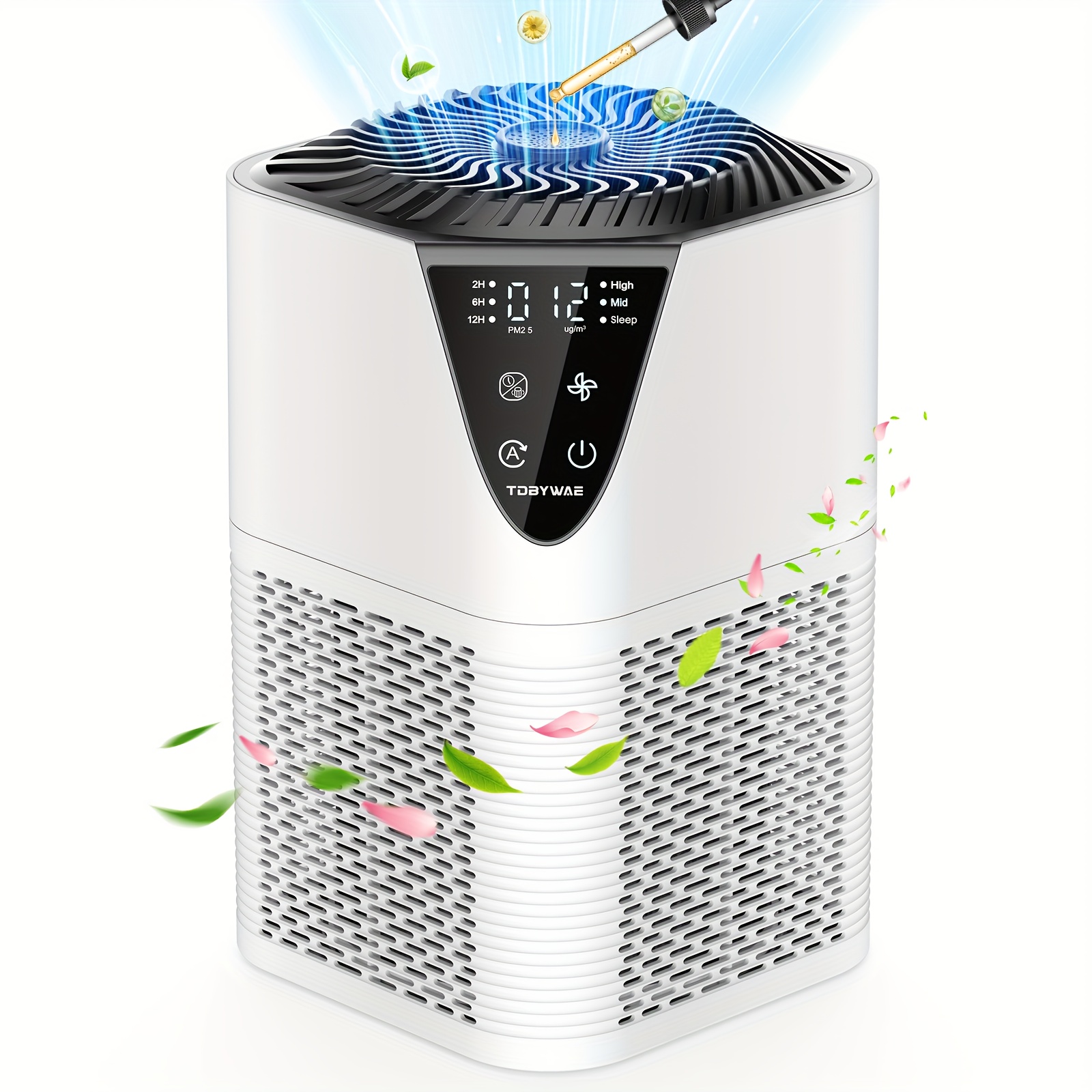 TEMU Air Purifiers For Home Large Room Up To 1250 Sq Ft, H13 True Hepa Filter Air Purifiers For Bedroom Smoke/pet Dander/pollen, 25db Quiet With