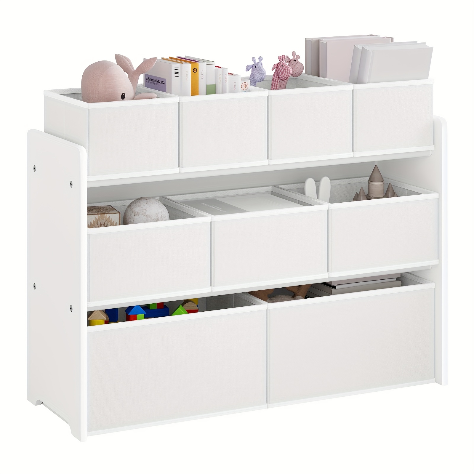 Image of 1pc Bookstand Shelf For Home Decoration Display In Bookshelf Storage Shelf Stable 6 Storage Drawers Removable Drawers Large Capacity Gift Easter Birthday Decoration Wooden Storage Box