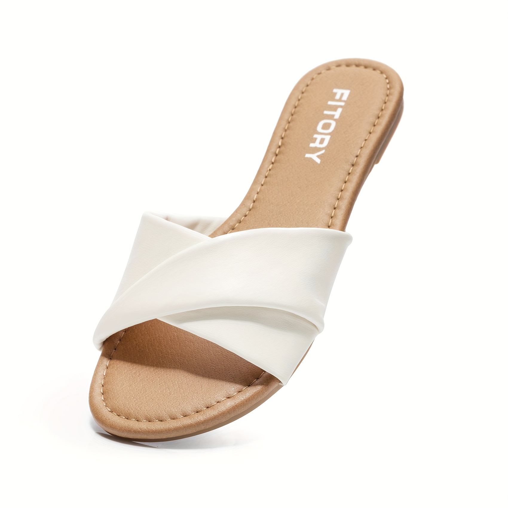 

Women's Flat Slide Sandals, Fashion Open Toe Slip On Summer Slide Shoes