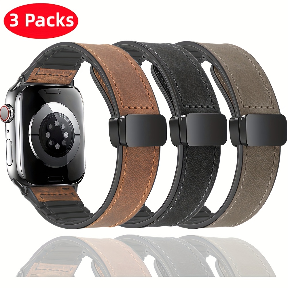 Image of 3pcs Silicone -fiber Bands For Watch S10 S9 S8 S7 S6 S5, Silicone And Sports Ultra 2 Strap For Iwatch 2345678910se 10 42mm 46mm