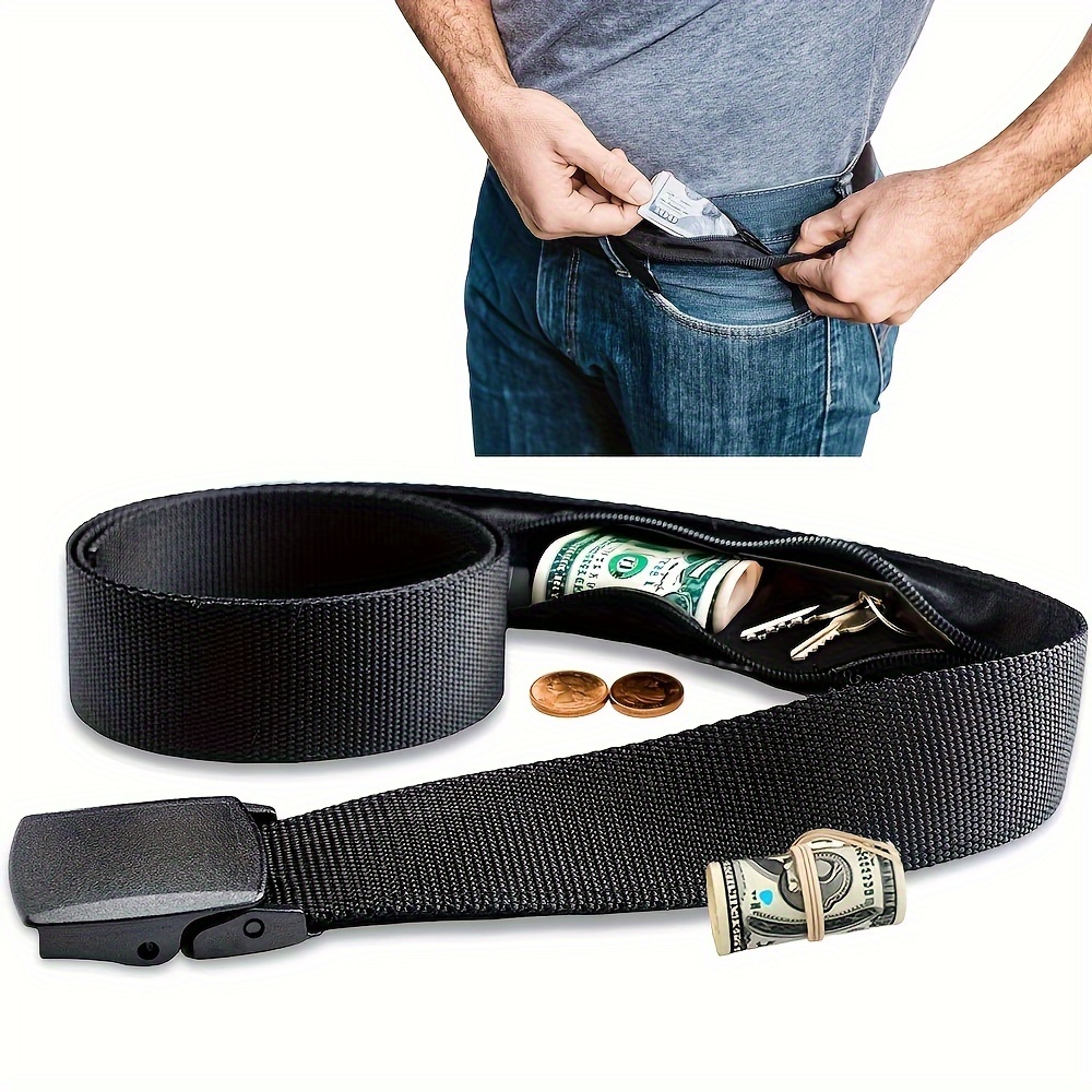 

1pc Travel Cash Hiding Belt, Anti Theft Belt Waist Bag, Portable Hidden Money Strap Belt, Secret Hiding Wallet Belt Waist Bag, 46.85inch