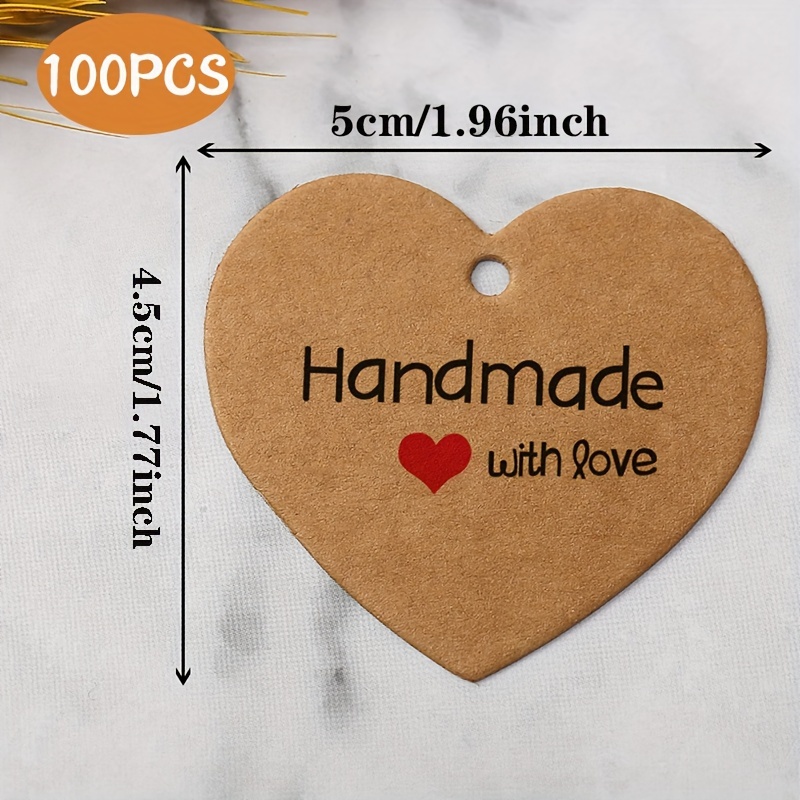 50/100pcs Heart-shaped Gift Tags With "" For Holiday Occasions, Labels For Gift Wrapping And Crafts