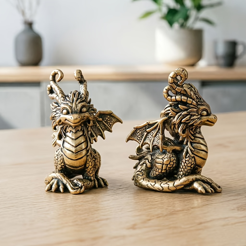 TEMU 2pcs Flying Dragon Ornament Tea Pet Ornament Bedroom Desk Decoration Ornament Ornament