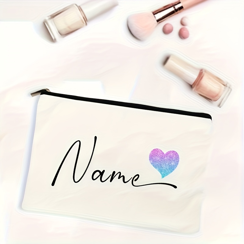 Personalized Custom Name Text Makeup Bag Rose Makeup Bag Travel Toilet Bag Set Teacher Bridal Gift