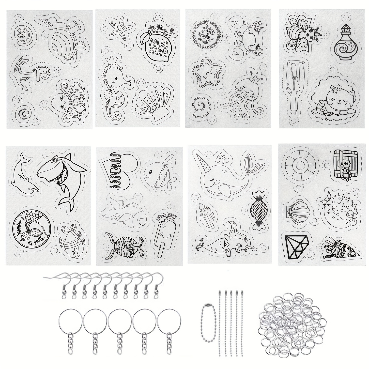 Mocoosy 148PCS Shrink Plastic Sheets for Shrinky Dink Paper Kits, Heat  Shrinky Paper Clear Frosted Shrink Films Include Shrinkable Paper Keychain