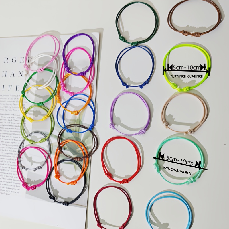 24pcs Colorful Polyester Rope Braided Bracelet Set for Women