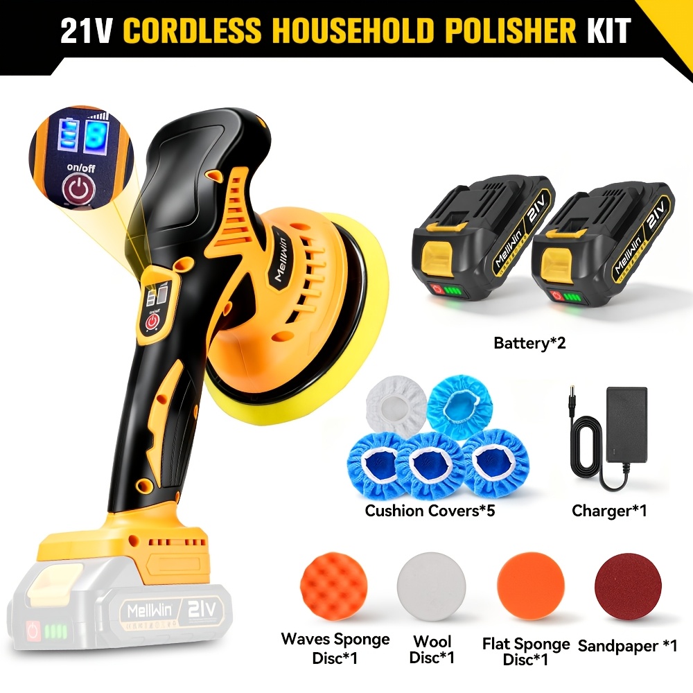 Image of Buffer Polisher, Sand Disc Buffer Polisher, For Car Detailing, With Polishing And Waxing Functions, Suitable For Car And Furniture Electric Polishing Tools, Home Bathroom Wall Cleaning