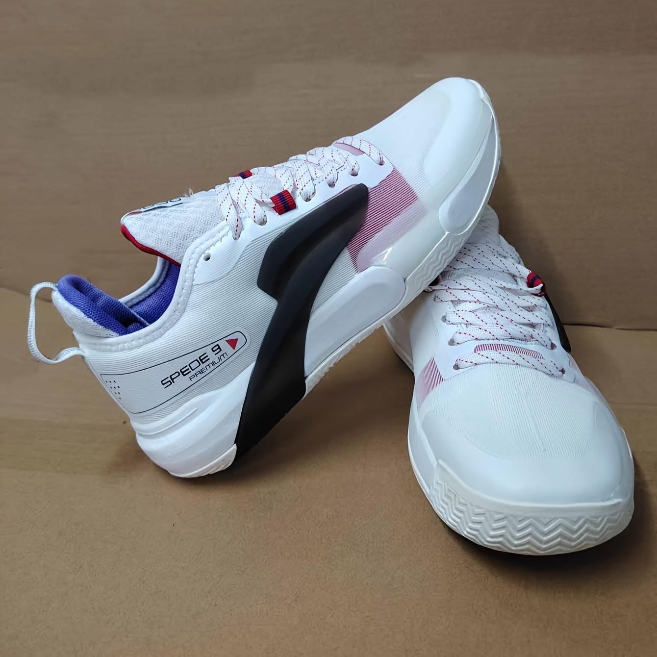 *'s Basketball Shoes with Thick Anti-Slip Rubber Sole, Breathable Fabric  Upper Random Print Design Low-Top Lace-Up for Gym, Training, Running, C