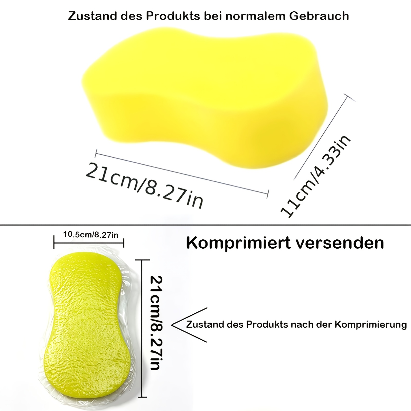 TEMU 1pc Thickened High-density Car Wash Sponge - Durable Large High-density Car Wash Sponge, Strong Water Absorption And High Foam, Non-scratching