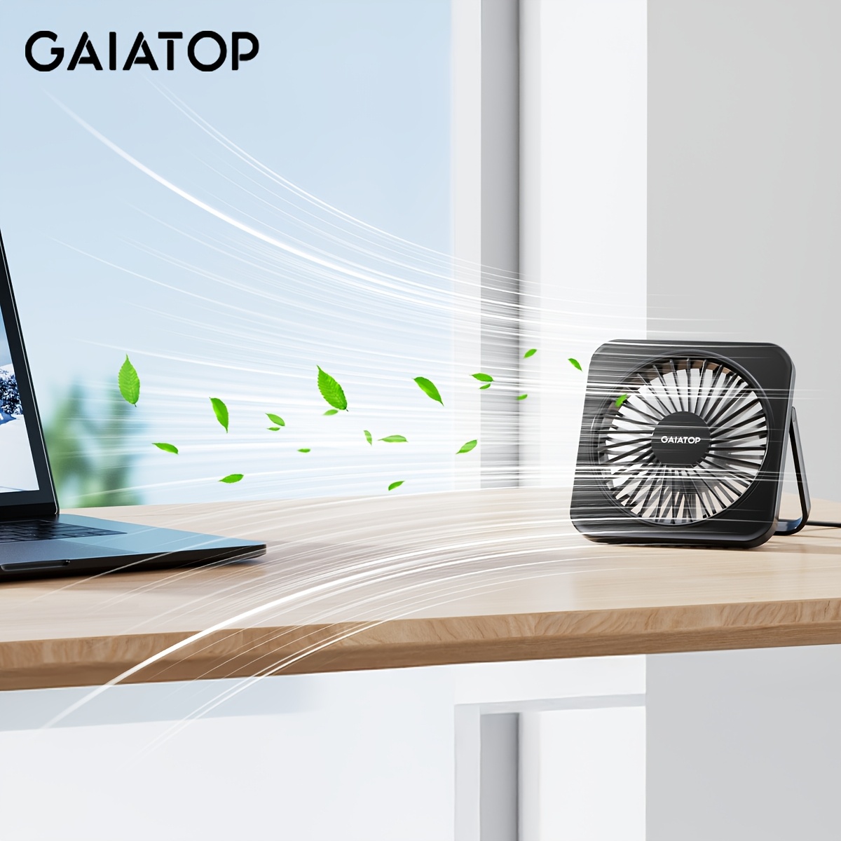 

Gaiatop Compact 5.5-inch Desktop Fan - With Settings, Usb Powered, Portable Design For Home, Office, And Travel - Sleek Black