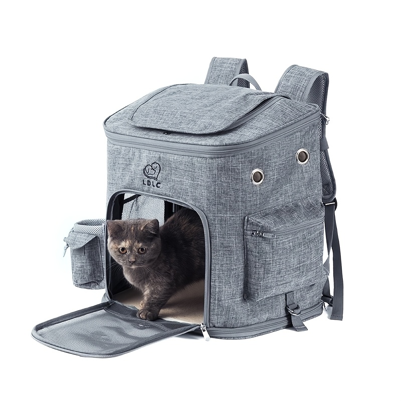 Image of Extra Large Cat Backpack, Pet Backpack For 2 Cats, Large Capacity Cat Bag, High-end Dog Backpack Multifunctional Travel Unisex, Excluding Water Bottle, Escape-proof, For Travel