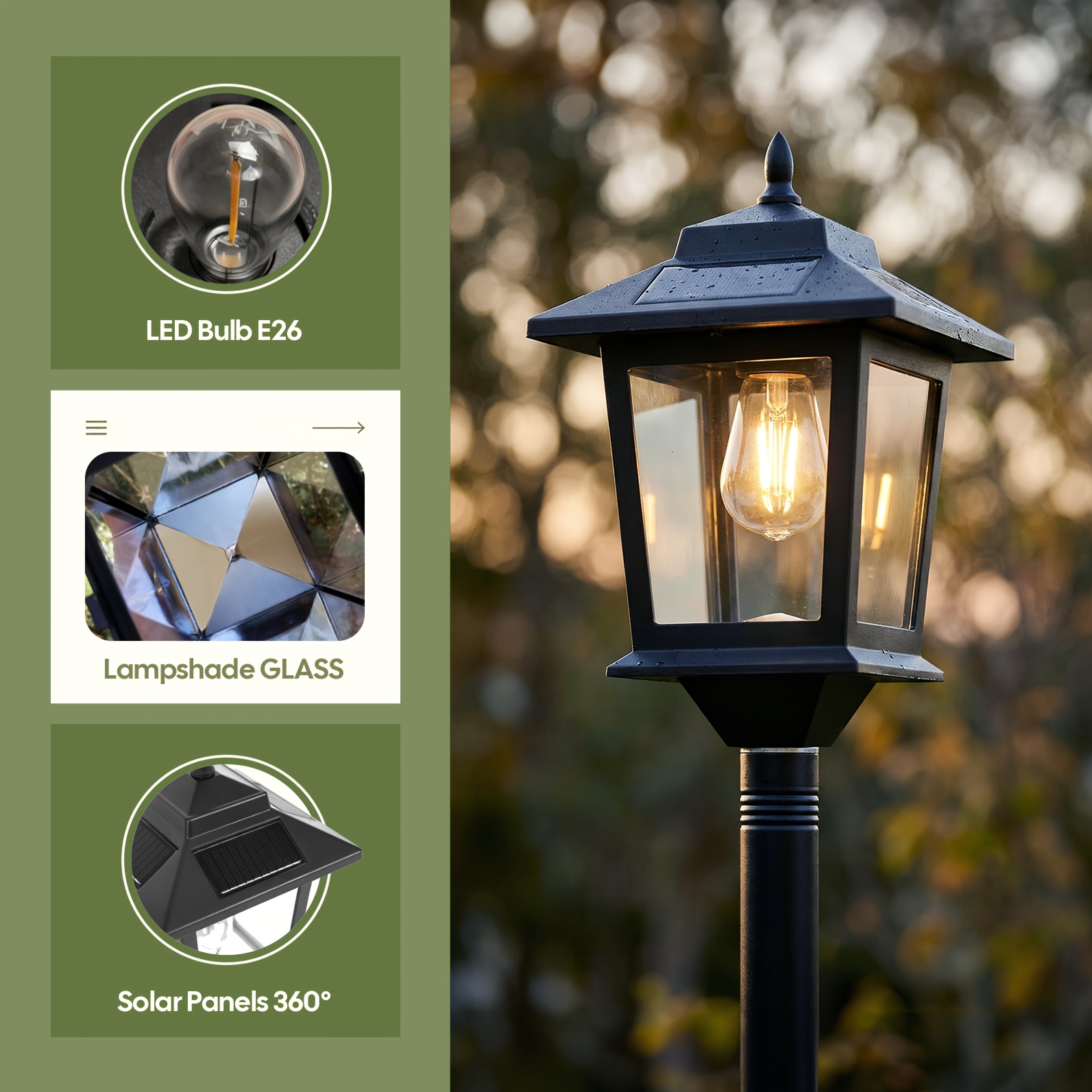 2 pack 63 inch solar lamp post lights outdoor solar powered