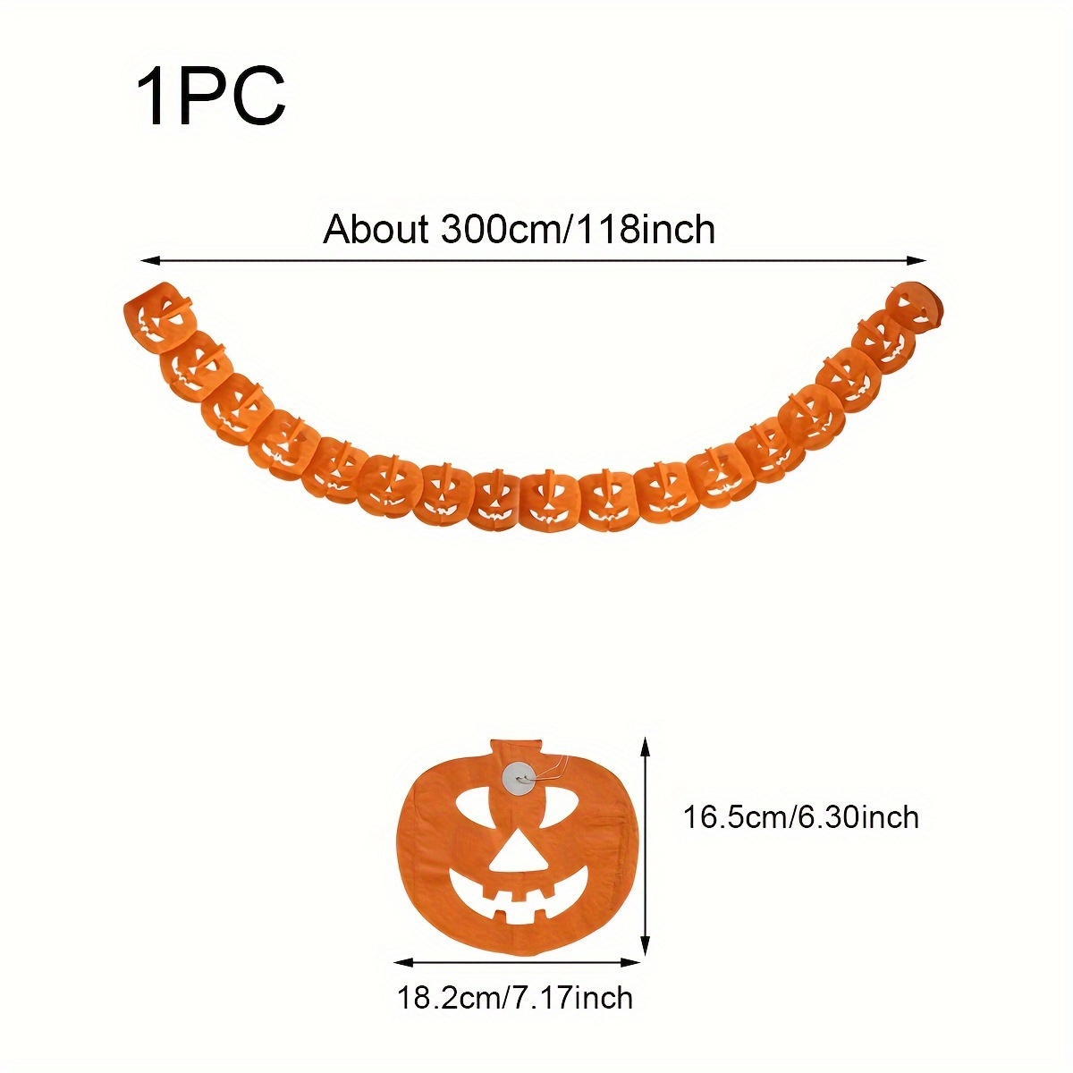 Image of 1pc Halloween 3d Pumpkin Honeycomb Garland - Perfect For Aisle Decor & Festive Atmosphere Enhancement,christmas