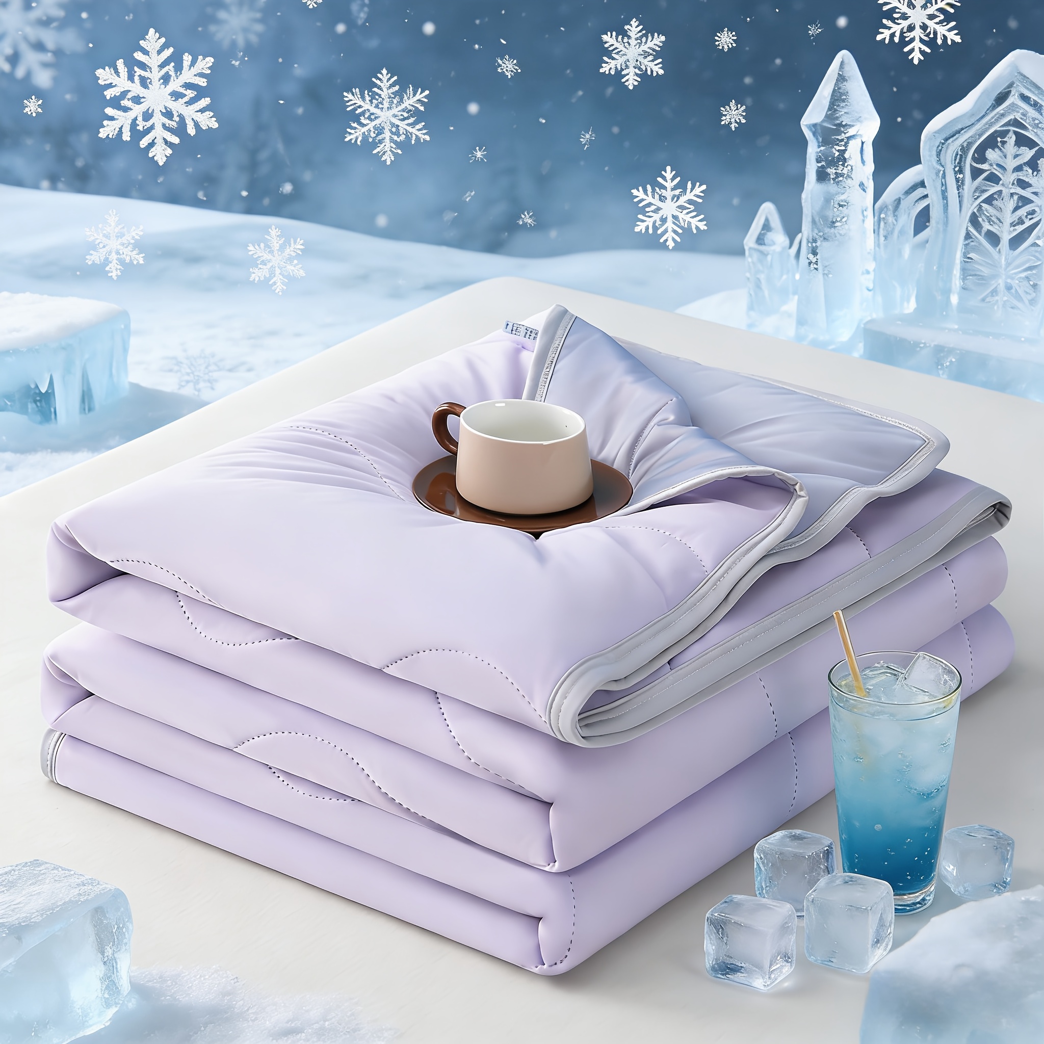 TEMU 1pc Petreleon Cooling Blanket Suitable For Heat-sensitive Individuals, Technology Bedspread With Q-value >0.45, Double-sided Cooling Quilt,