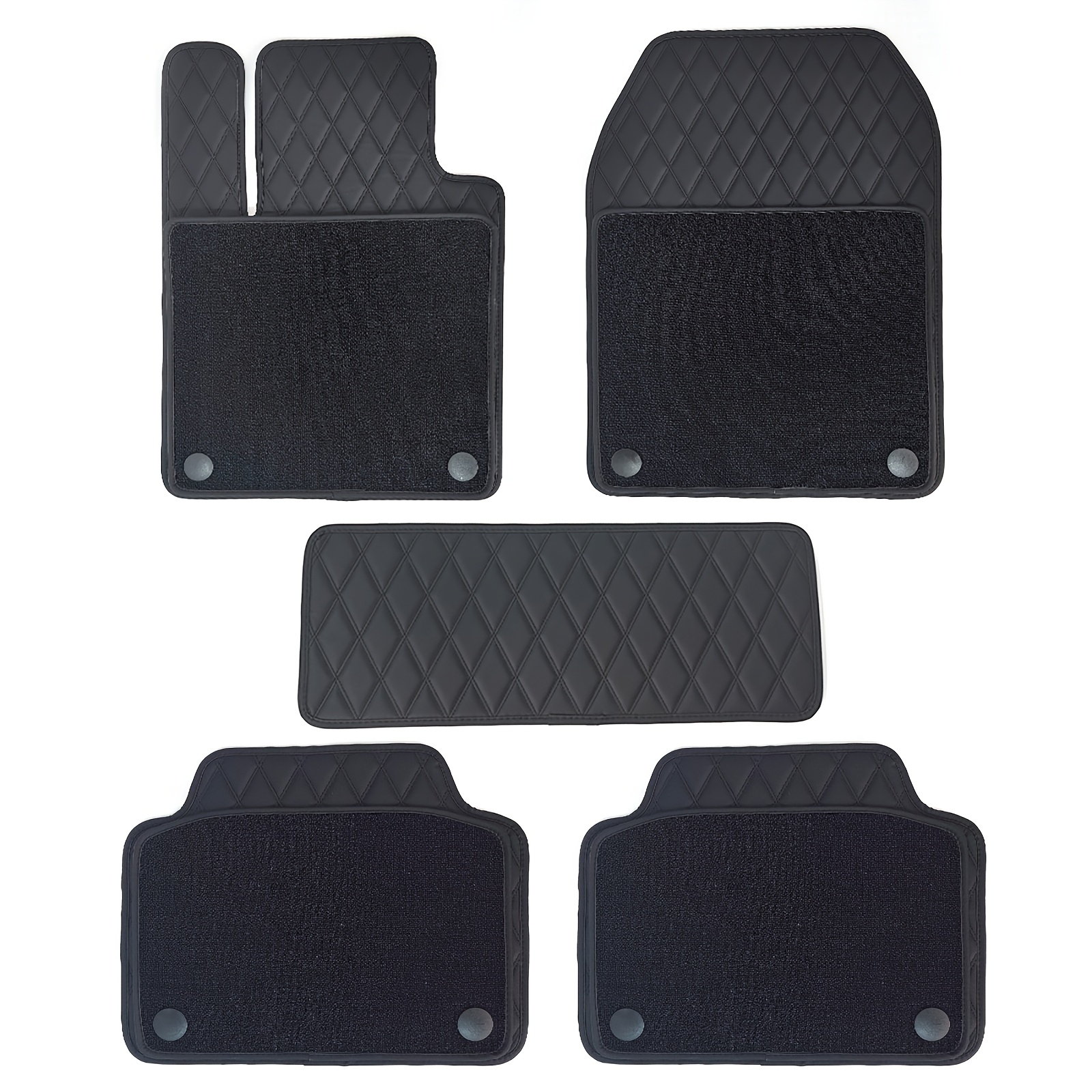 Image of Anti-slip Universal Car Floor Mats | Premium -textured Synthetic Pu Leather Car Matswear-resistant, Easy-to-clean Car Floor Mats; Vehicles. . Double-layer Composite Loop-pile Carpet Construction.