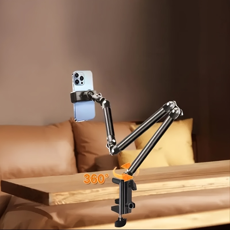 TEMU Arm Clamp Mobile Phone Holder, Folding And Adjustable Angle, 2 About 60cm, 3 About 68cm, Suitable For Live Broadcast, Recording Vlog, Watching