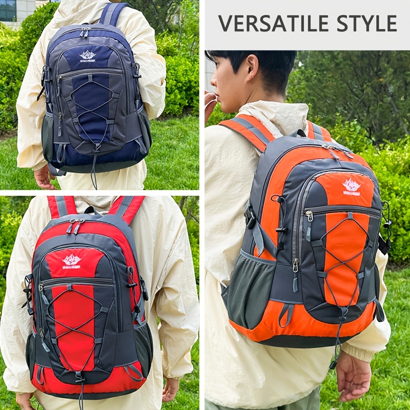 Hiking Backpack with Multiple Compartments and Elastic Drawstring