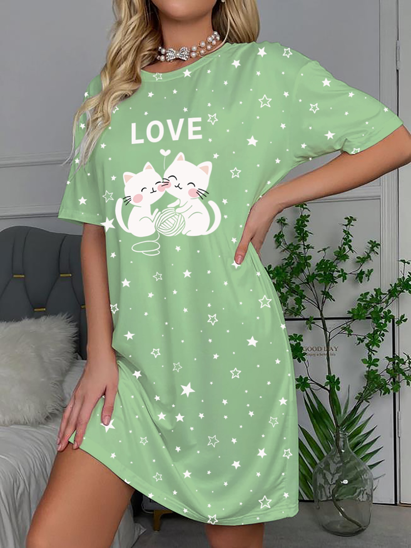 cat shirt dress Cat Portraits Bella Shirt Dress by Banned