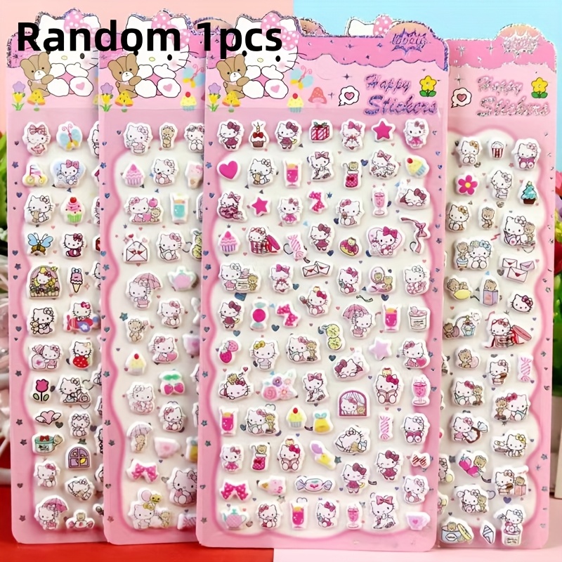 1pc Sanrio Hello Kitty 3D Bubble Stickers - Cute Cartoon PVC Decals, Assorted Designs for Rewards and Stationery Supplies, Cute Mini Items